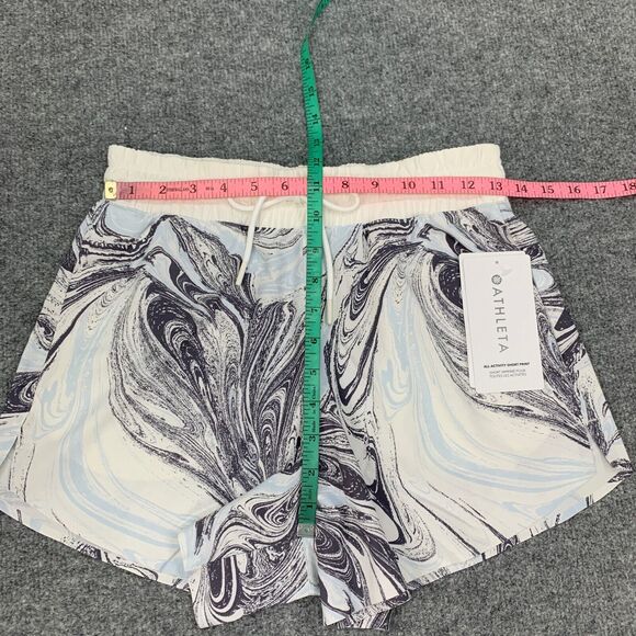 Athleta Shorts Womens XS Extra Small Blue Swirl Marble All Activity Drawstring - Picture 5 of 15